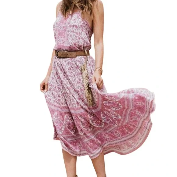 Spell and the Gypsy Collective, *RARE* Jasmine Strappy Lilac Dress, Size L  - www.laplaya.ma